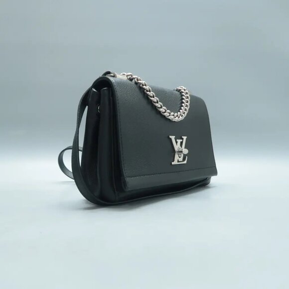 100% Authentic Louis Vuitton Lockme Black Leather Satchel 1126-112524 - Picture 3 of 11